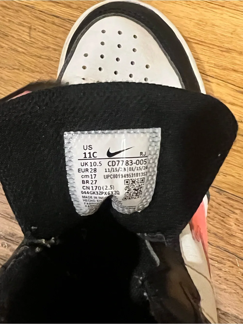 Nike Kids High-Top Sneakers in Black, White & Pink Coral